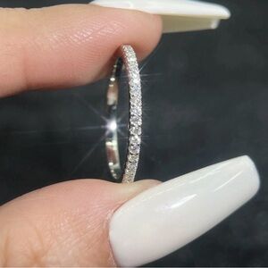 Sterling Silver 925 Moissanite Band Ring